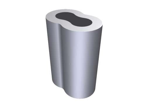 Aluminium Presshülse, achtförmig, für 3 mm Stahlseil